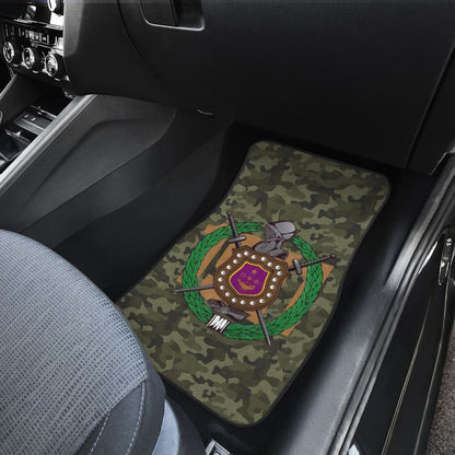 Classic Green Camouflage Omega Psi Phi Car Floor Mats