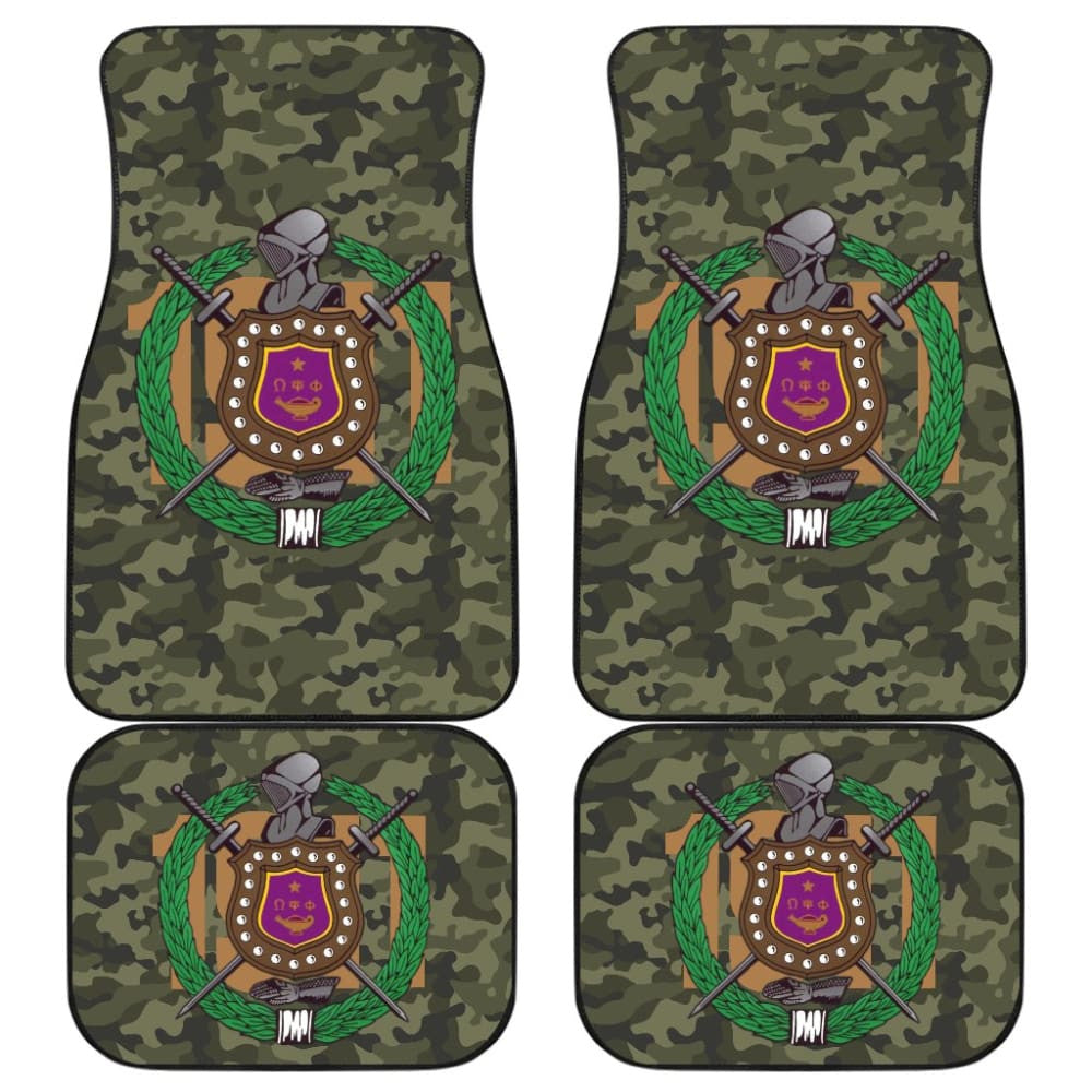 Classic Green Camouflage Omega Psi Phi Car Floor Mats
