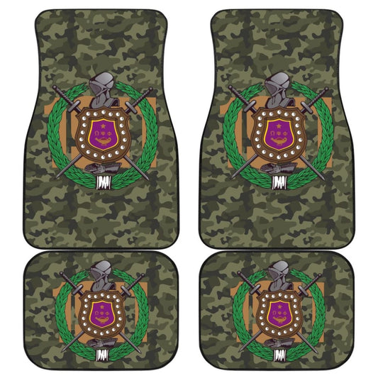 Classic Green Camouflage Omega Psi Phi Car Floor Mats