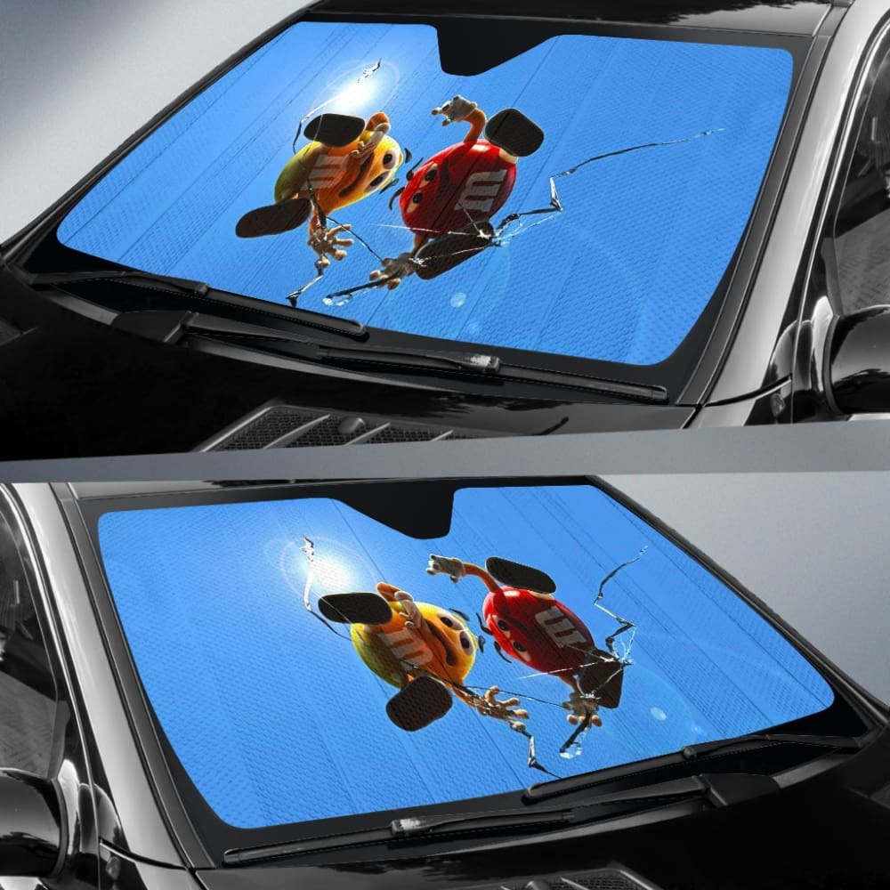 Over Broken Glass M&M Chocolate Auto Sun Shades
