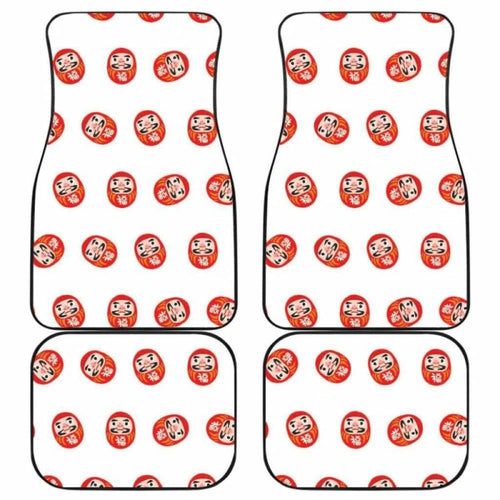 Daruma Japanese Wooden Doll Pattern Front And Back Car Mats