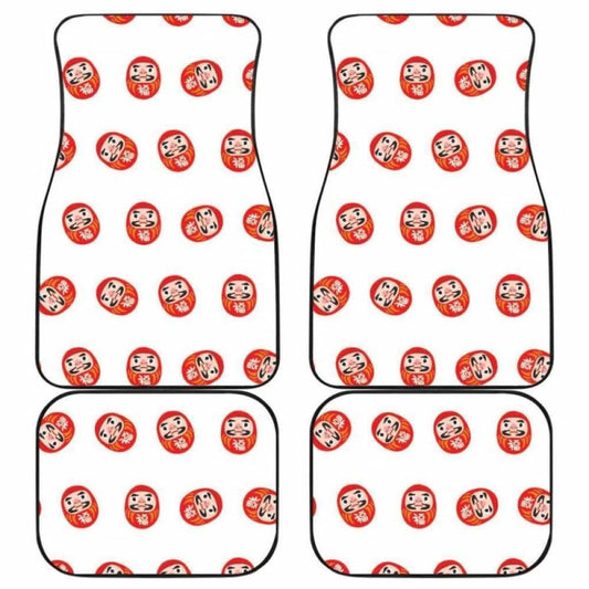 Daruma Japanese Wooden Doll Pattern Front And Back Car Mats
