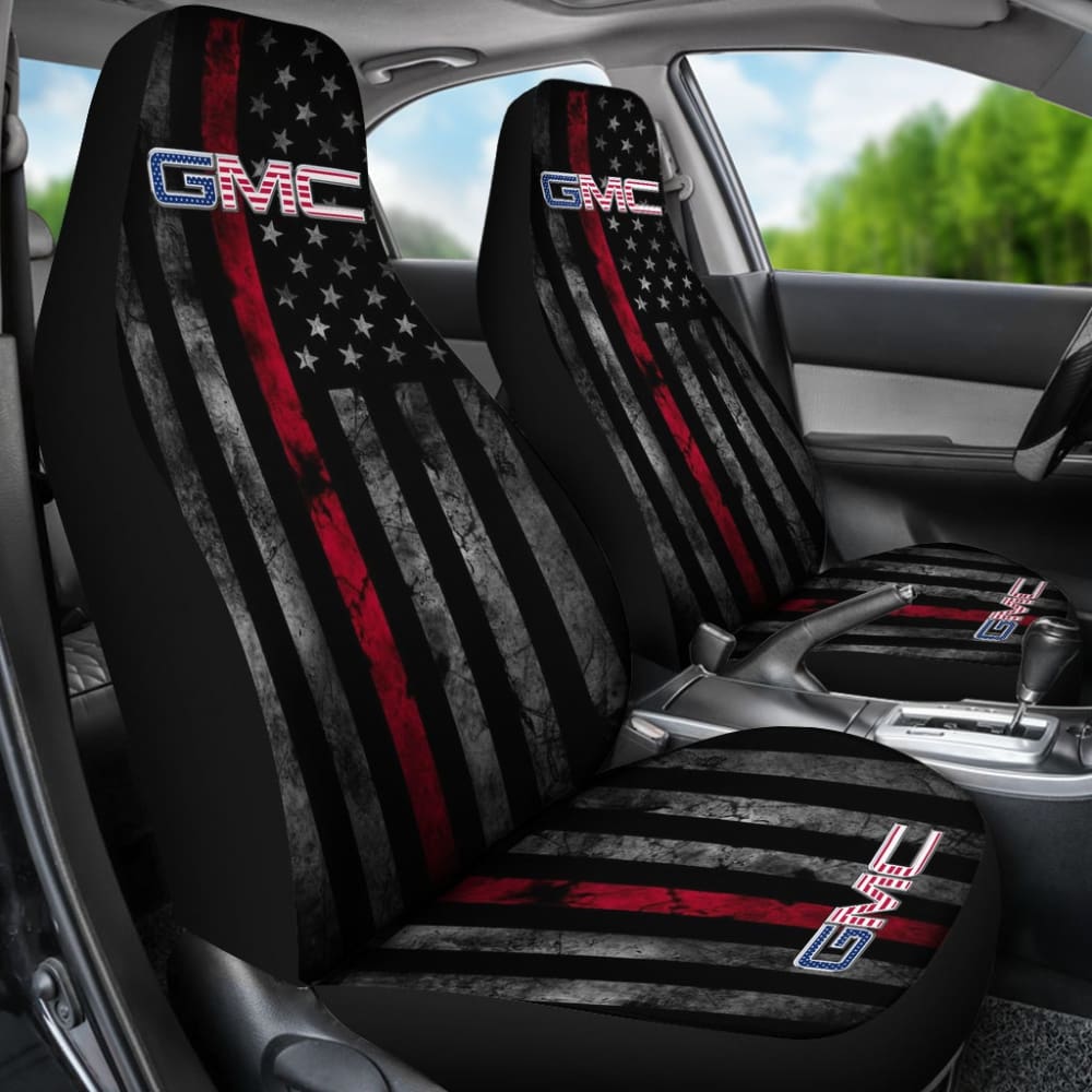 Thin Red Line American Flag Mix GMC Car Seat Covers
