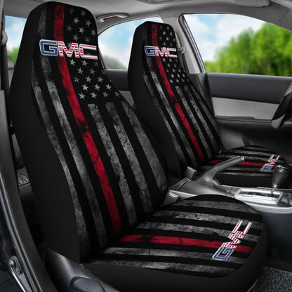 Thin Red Line American Flag Mix GMC Car Seat Covers