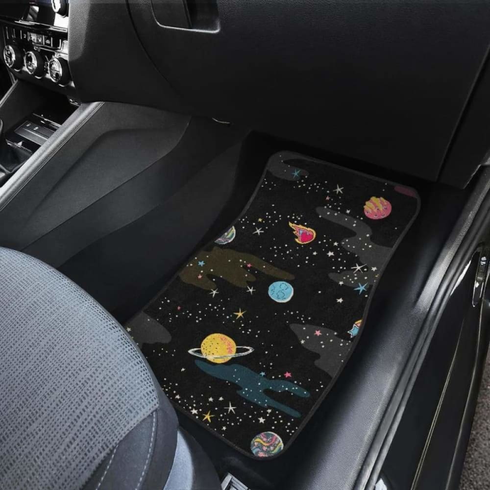 Space Pattern Front And Back Car Mats
