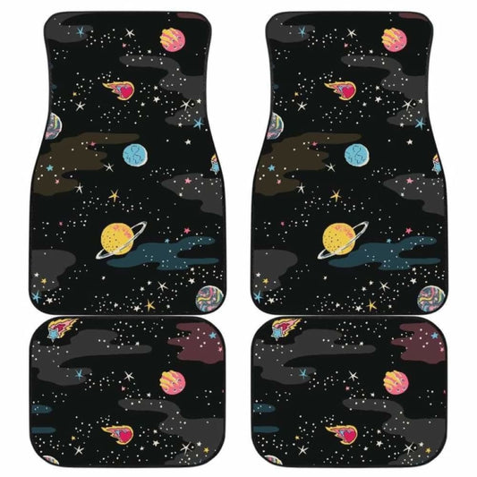 Space Pattern Front And Back Car Mats
