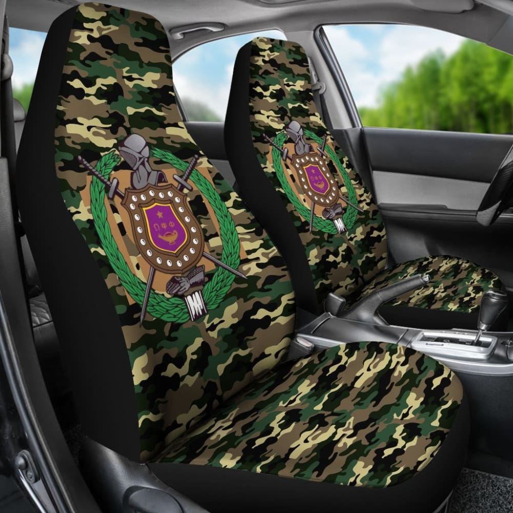 Army Green Camouflage Omega Psi Phi Car Seat Covers