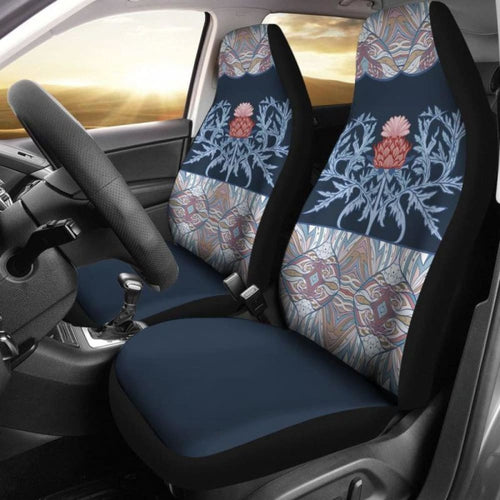 Scotland Car Seat Covers Thistle Navy