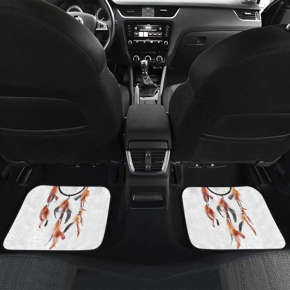 Native Dreamcatcher Orange Feather Car Floor Mats