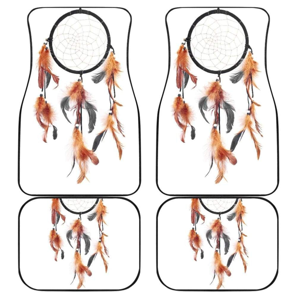 Native Dreamcatcher Orange Feather Car Floor Mats