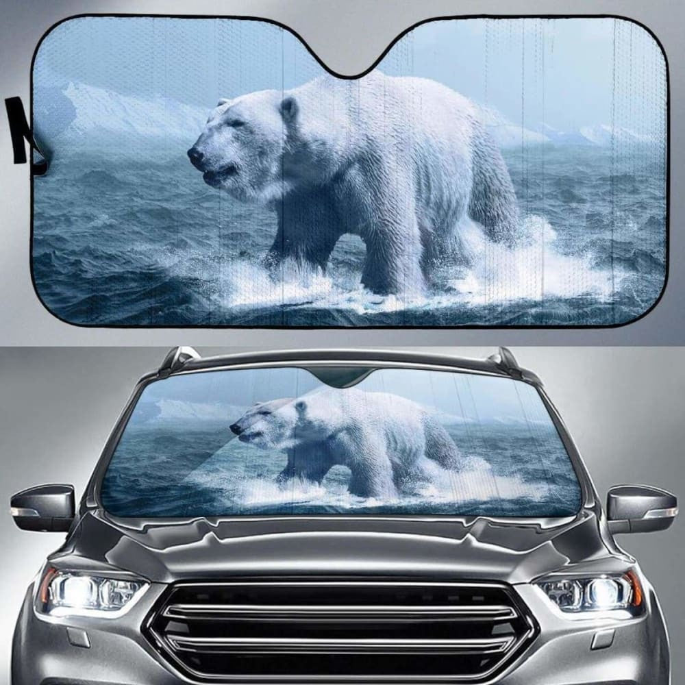 Polar Bear Arctic White Bear Ocean Hd Car Sun Shade