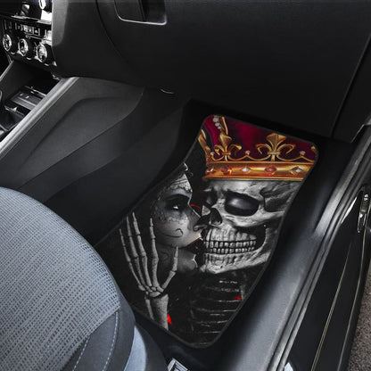 Calavera Sugar Skull King And Queen Kissing Car Floor Mats