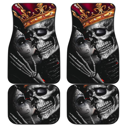 Calavera Sugar Skull King And Queen Kissing Car Floor Mats