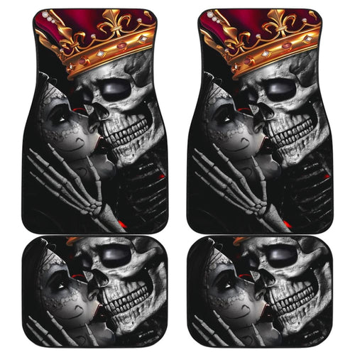 Calavera Sugar Skull King And Queen Kissing Car Floor Mats