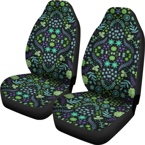 Tribal Purple And Green Car Seat Covers