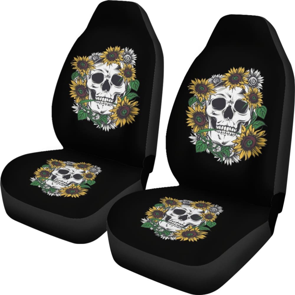 Skull Mix Sunflower Style Car Seat Covers