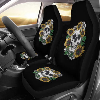 Skull Mix Sunflower Style Car Seat Covers