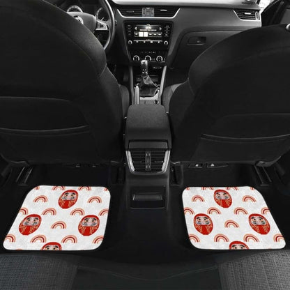 Daruma Japanese Wooden Doll Design Pattern Front And Back Car Mats