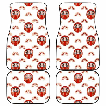 Daruma Japanese Wooden Doll Design Pattern Front And Back Car Mats