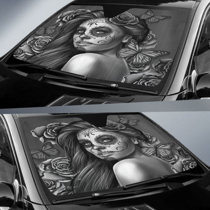 Calavera Fresh Look Design # Auto Sun Shade (Vintage Retro)