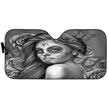 Calavera Fresh Look Design # Auto Sun Shade (Vintage Retro)