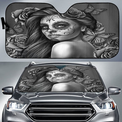 Calavera Fresh Look Design # Auto Sun Shade (Vintage Retro)