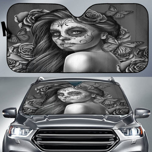 Calavera Fresh Look Design # Auto Sun Shade (Vintage Retro)