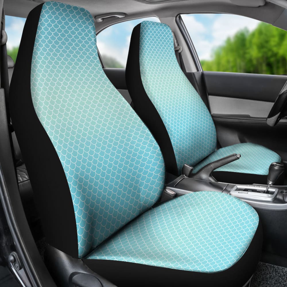 Blue Mermaid Scales Fish Scales Underwater Car Seat Covers