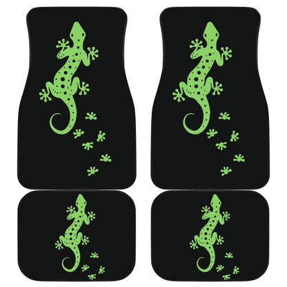 Cute Green Lizard Paw Print Car Floor Mats