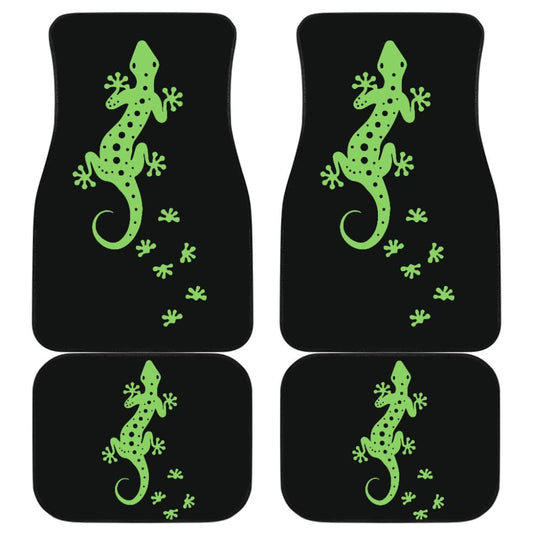 Cute Green Lizard Paw Print Car Floor Mats