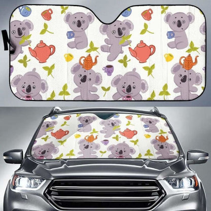 Cute Koalas Teapots Tea Car Auto Sun Shades