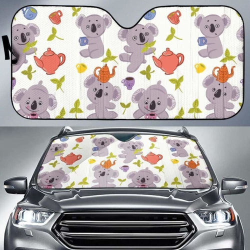Cute Koalas Teapots Tea Car Auto Sun Shades