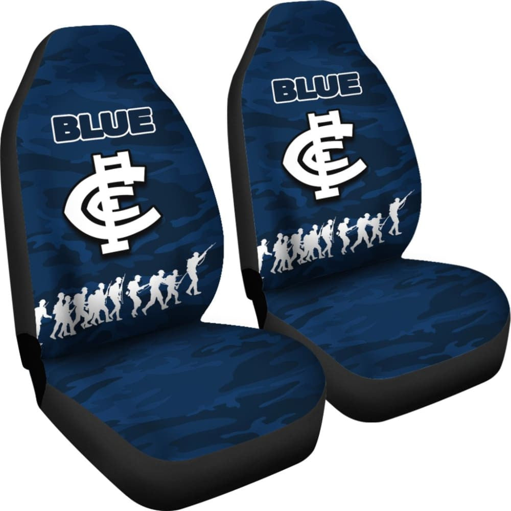Carlton Blues Car Seat Covers Anzac Day Army Patterns