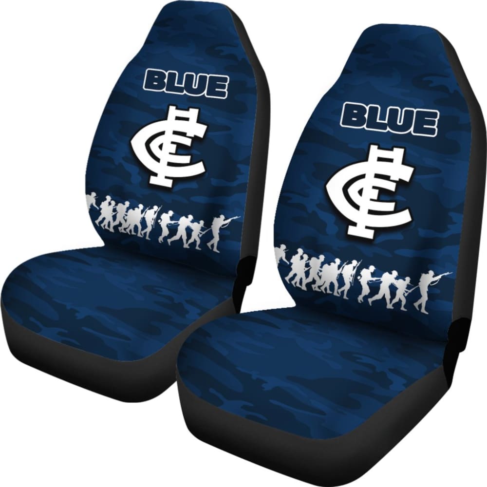 Carlton Blues Car Seat Covers Anzac Day Army Patterns