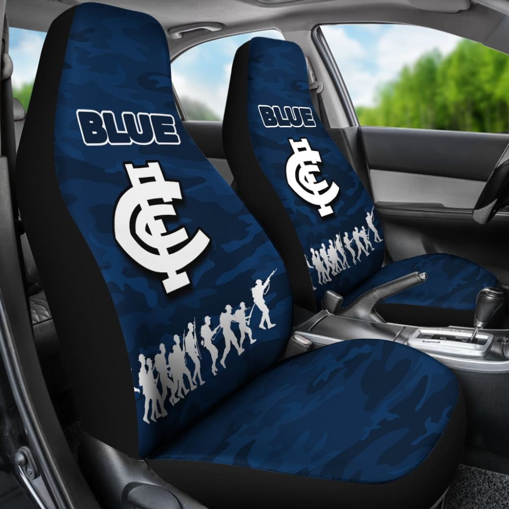 Carlton Blues Car Seat Covers Anzac Day Army Patterns