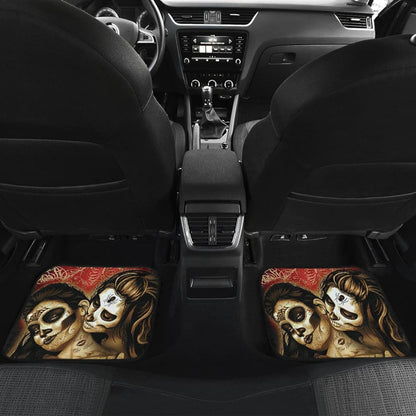 Calavera Sugar Skull Valentine Lovers Car Floor Mats
