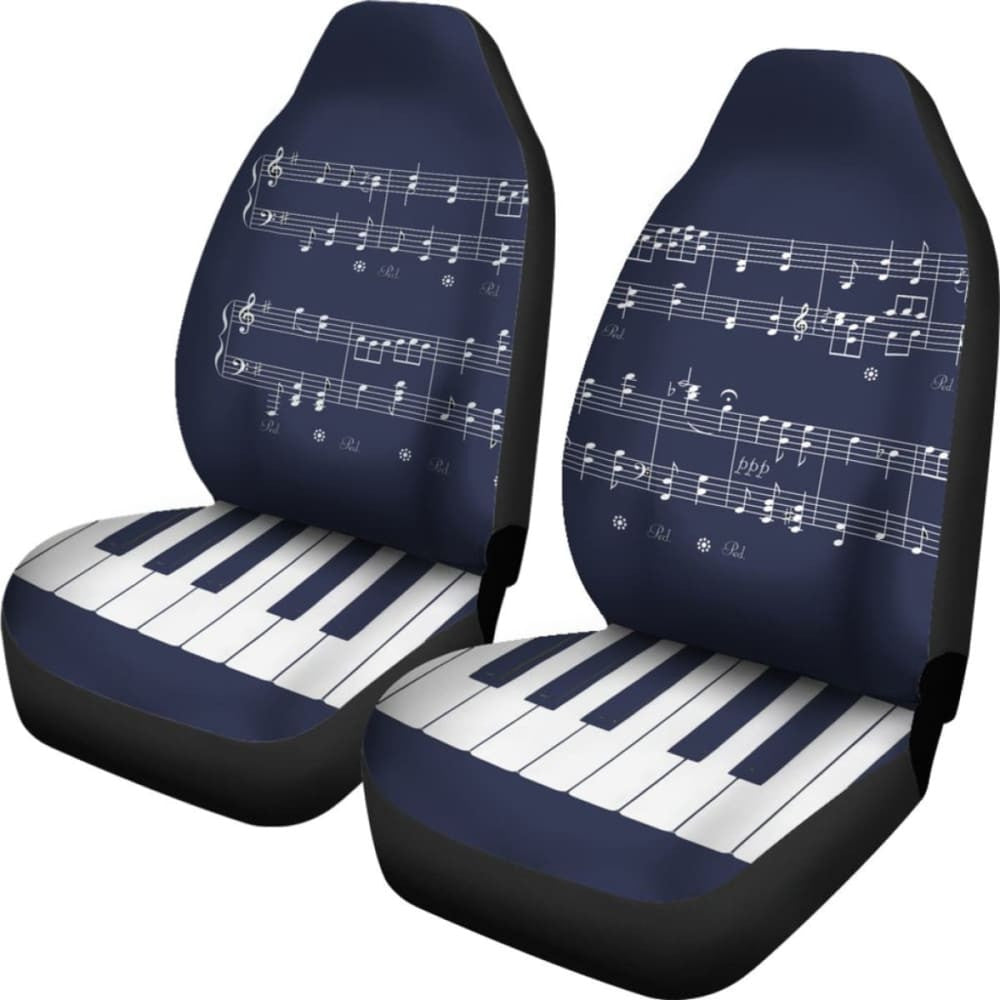 Navy Musical Piano Car Seat Covers