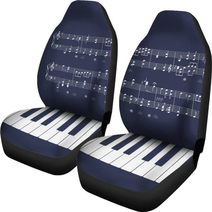 Navy Musical Piano Car Seat Covers