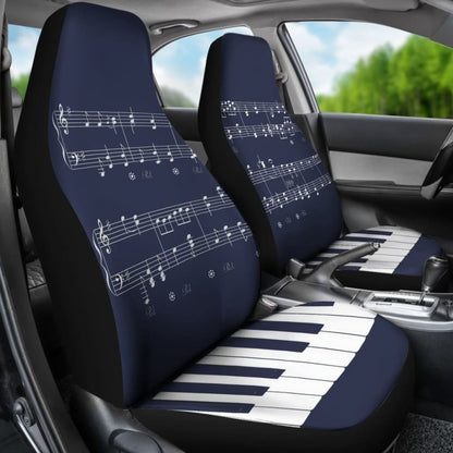 Navy Musical Piano Car Seat Covers