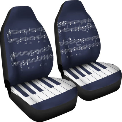 Navy Musical Piano Car Seat Covers