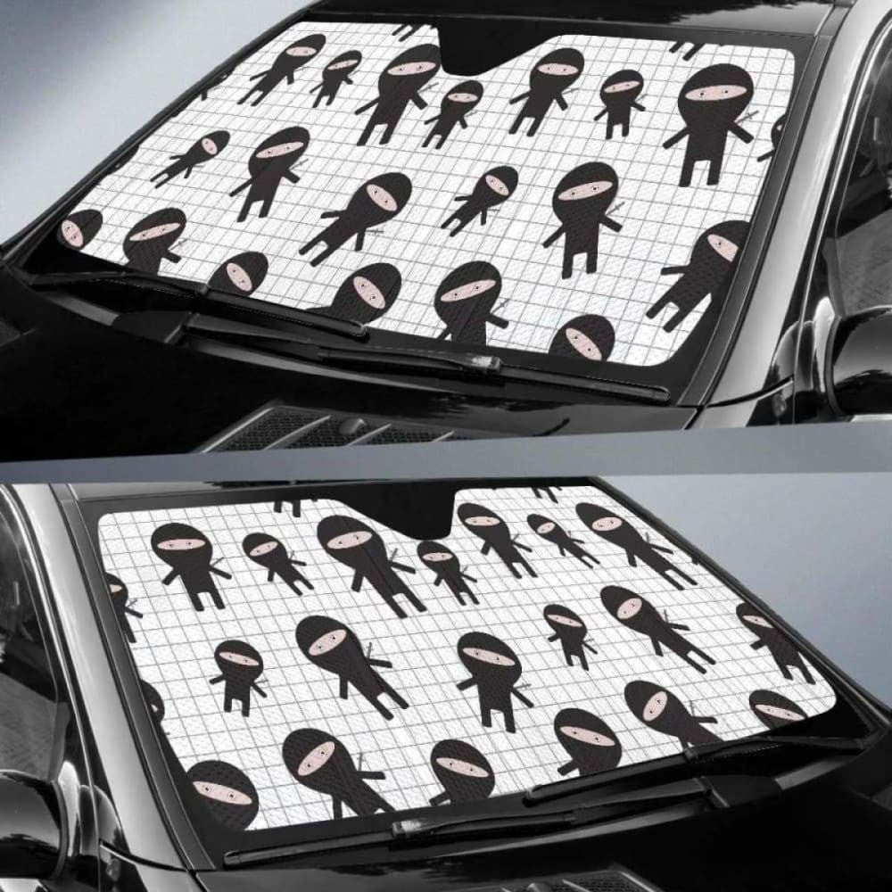 Ninja Pattern Plaid Background Car Auto Sun Shades