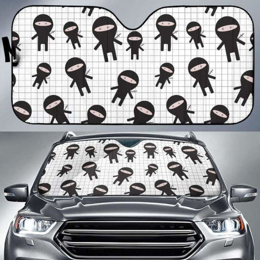 Ninja Pattern Plaid Background Car Auto Sun Shades