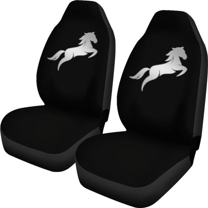 Black Mustang Horse Silhouette Car Seat Covers Custom