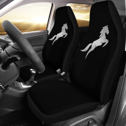 Black Mustang Horse Silhouette Car Seat Covers Custom