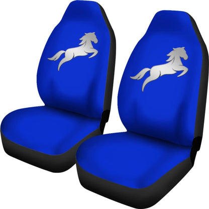 Blue Mustang Horse Silhouette Car Seat Covers Custom