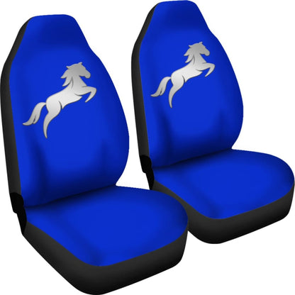 Blue Mustang Horse Silhouette Car Seat Covers Custom
