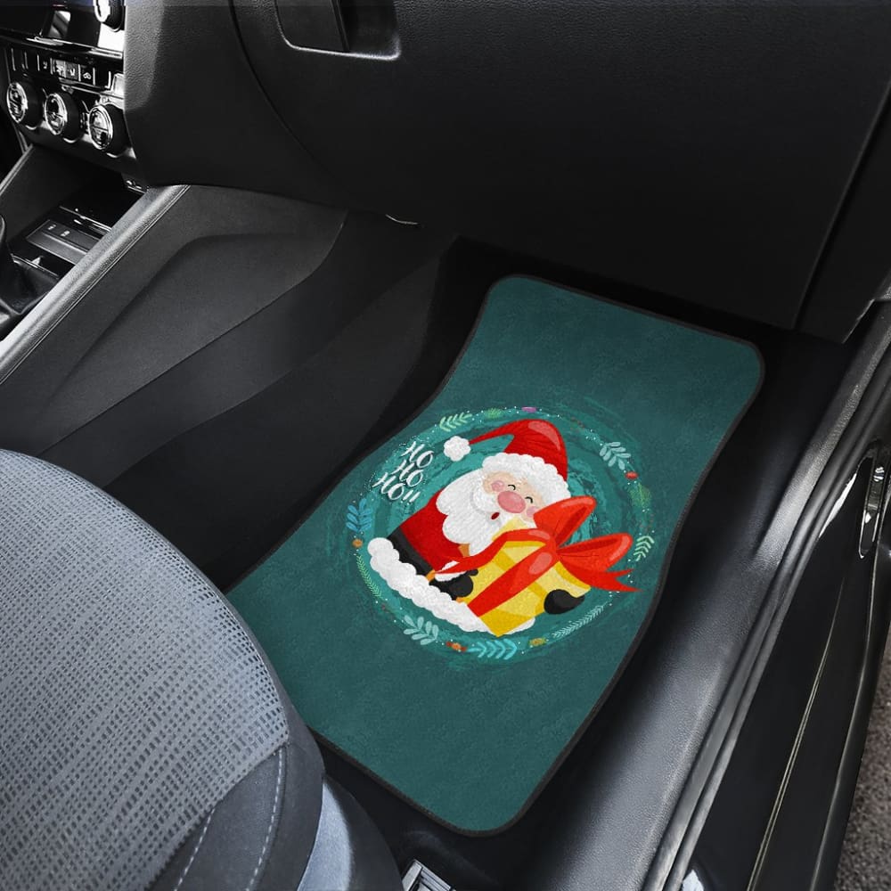 Santa Claus Ho Ho Ho Blue Theme Xmas Car Floor Mats