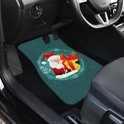 Santa Claus Ho Ho Ho Blue Theme Xmas Car Floor Mats