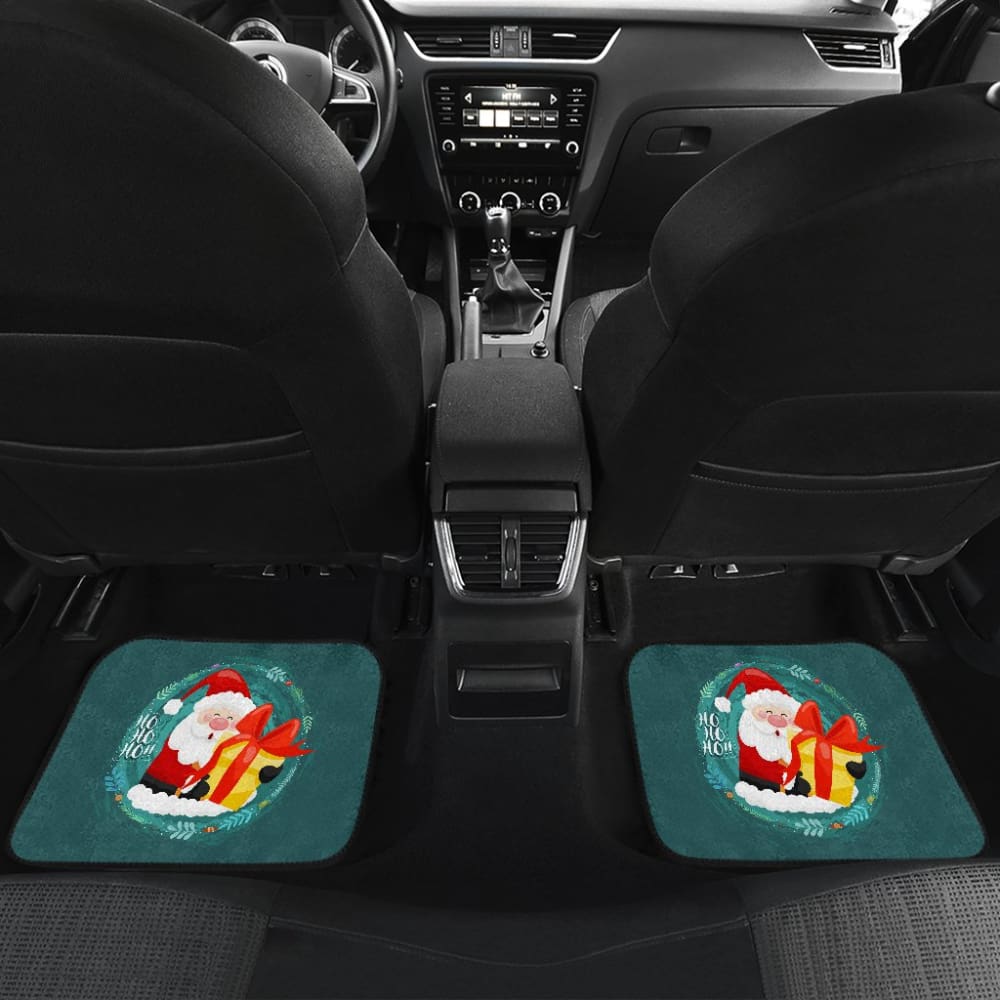 Santa Claus Ho Ho Ho Blue Theme Xmas Car Floor Mats
