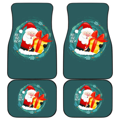 Santa Claus Ho Ho Ho Blue Theme Xmas Car Floor Mats